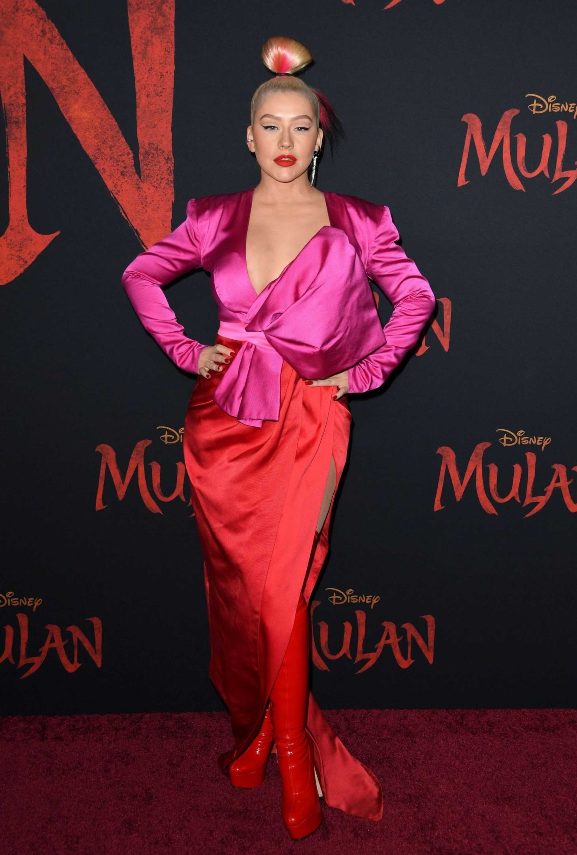 Christina Aguilera at Disney’s “Mulan” premiere on March 9